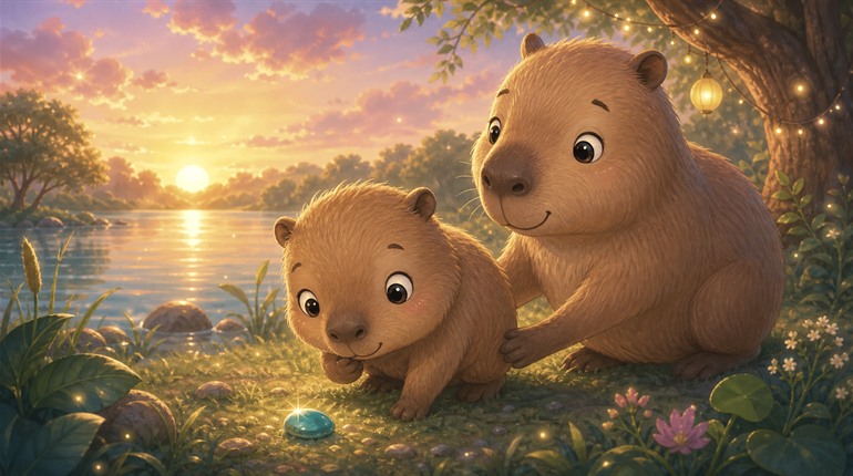 Ilustração principal de Dudu, a Capivara Teimosa