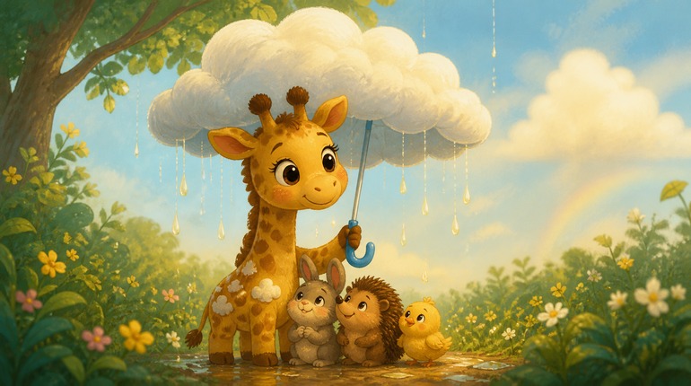 Ilustração principal de Lila e o Guarda-Chuva das Nuvens