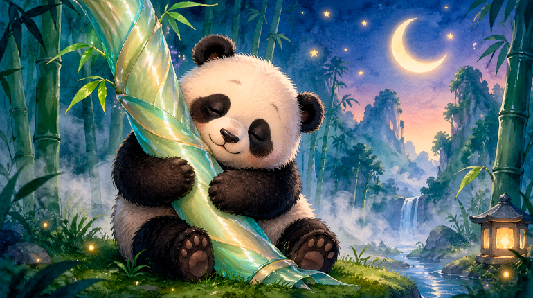 Ilustração principal de O Panda Zeca e o Bambu de Seda
