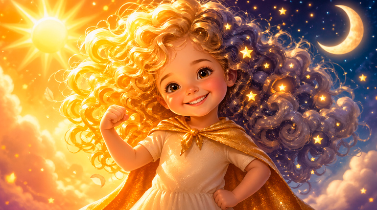 Ilustração principal de Sara e os Cachinhos Poderosos